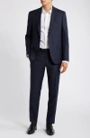 Jack Victor Esprit Contemporary Fit Tonal Deco Check Wool Suit In Navy