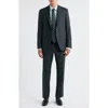 Jack Victor Stacie Trim Fit Solid Black Wool Suit In Green