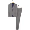 Jack Victor Esprit Grey Crosshatch Stretch Wool Suit In Gray
