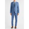 Jack Victor Esprit Light Blue Screen Weave Super 100s Wool Suit In Blue