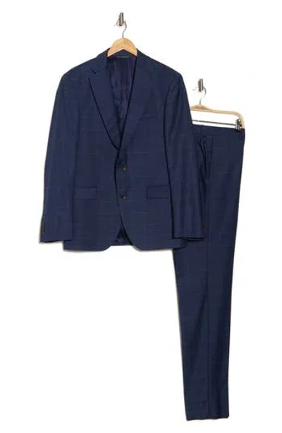 Jack Victor Esprit Plaid Blue Wool Suit
