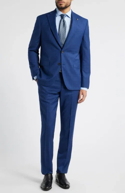 Jack Victor Esprit Plaid Super 110s Wool Suit In Navy