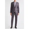 Jack Victor Esprit Regular Fit Burgundy Plaid Super 120s Wool Suit
