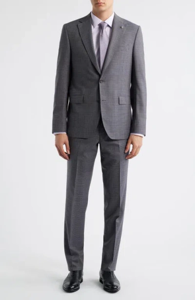 Jack Victor Esprit Screen Check Suit In Gray