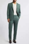 Jack Victor Esprit Solid Green Wool Twill Suit In Olive