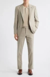 Jack Victor Esprit Solid Stretch Suit In Brown