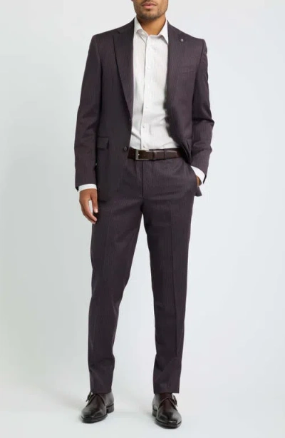 Jack Victor Esprit Striped Wool Suit In Black