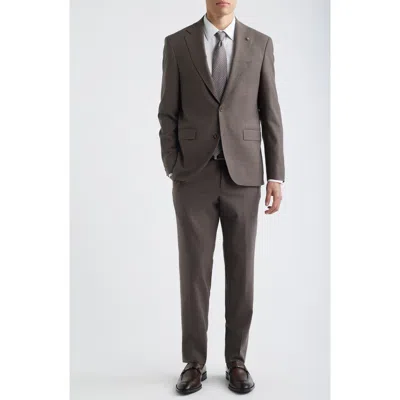 Jack Victor Esprit Tobacco Brown Stretch Wool Suit In Gray