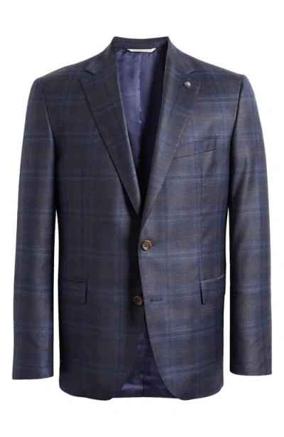 Jack Victor Esprit Windowpane Check Wool Sport Coat In Navy