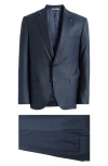 Jack Victor Esprit Check Wool Suit In Blue