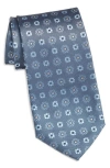 Jack Victor Floral Silk Tie In Blue