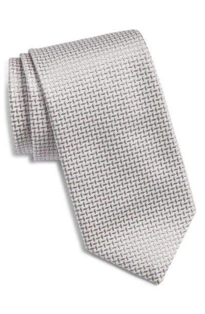Jack Victor Gervais Chevron Jacquard Silk Tie In Sage