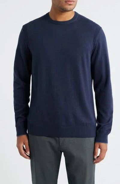 Jack Victor Grassi Crewneck Cotton & Cashmere Sweater In Blue