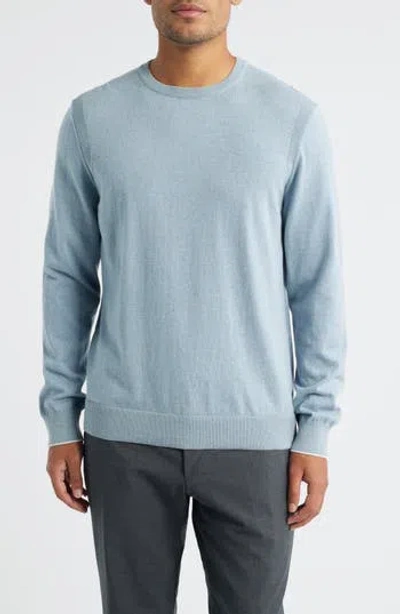 Jack Victor Grassi Crewneck Cotton & Cashmere Sweater In Blue