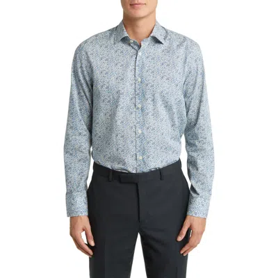 Jack Victor Grayland Floral Dress Shirt In Navy
