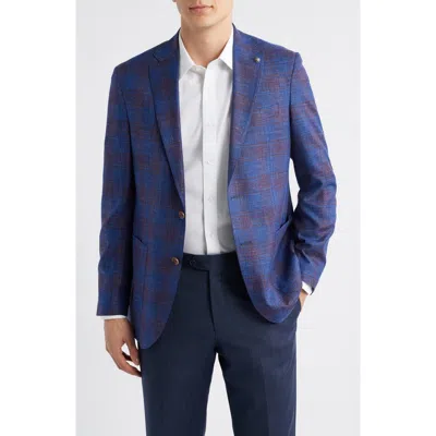 Jack Victor Hampton Deco Plaid Sport Coat In Blue