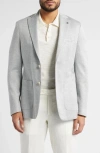 Jack Victor Hampton Glen Plaid Knit Cotton & Silk Blend Sport Coat In Light Grey