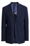 Jack Victor Hampton Plaid Stretch Wool Sport Coat In Navy