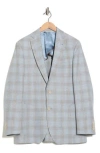 Jack Victor Hampton Plaid Wool & Linen Blend Sport Coat In Blue