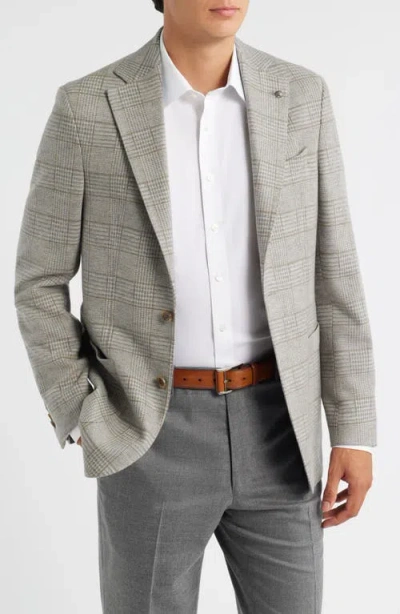 Jack Victor Hampton Tan Glen Check Knit Wool Sport Coat In Gray
