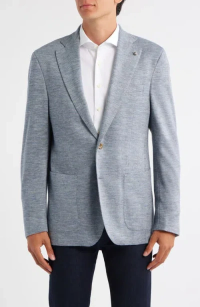 Jack Victor Hartford Blue Knit Wool & Silk Blend Mélange Sport Coat
