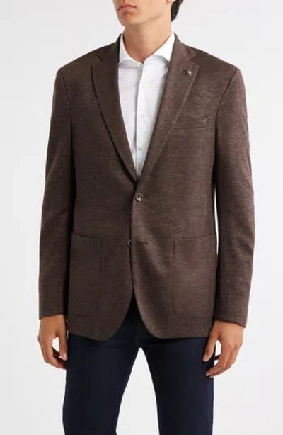 Jack Victor Hartford Brown Mélange Knit Wool & Silk Blend Sport Coat