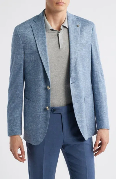 Jack Victor Hartford Light Blue Mélange Wool & Silk Blend Knit Sport Coat