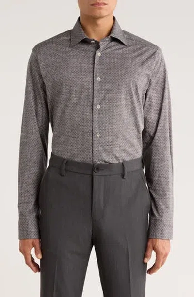 Jack Victor Irvine Stretch Cotton Button-up Shirt In Gray