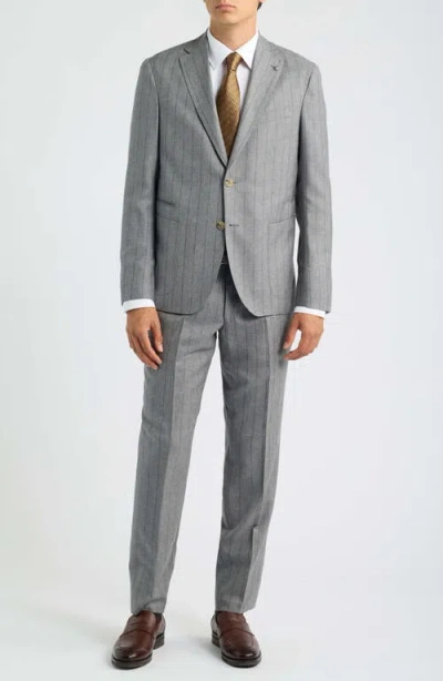 Jack Victor Irving Chalk Stripe Wool Suit In Gray