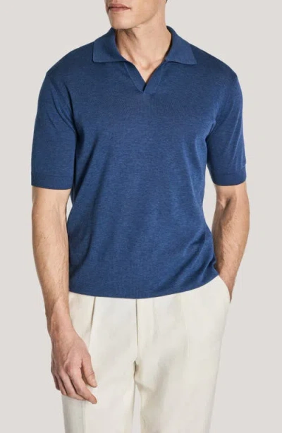 Jack Victor Johnny Collar Polo In Blue