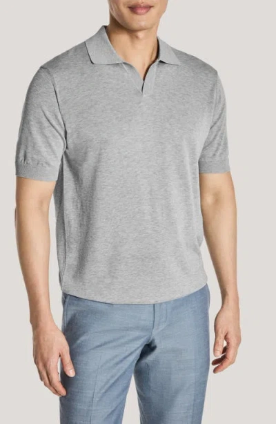 Jack Victor Johnny Collar Polo In Gray