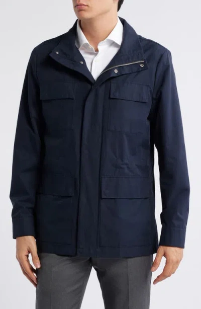 Jack Victor Jonte Field Water Repellent Raincoat In Navy