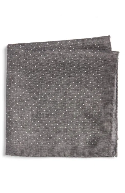 Jack Victor Keele Neat Dot Silk Pocket Square In Brown