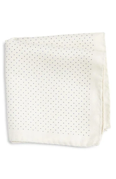 Jack Victor Keele Neat Dot Silk Pocket Square In White