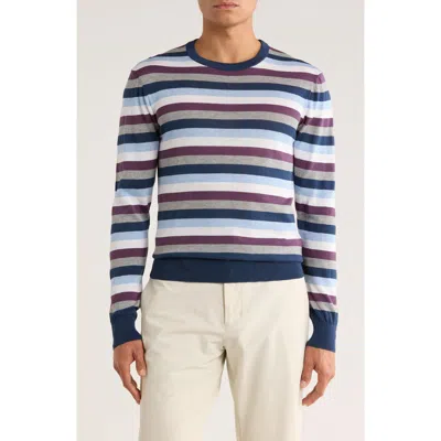 Jack Victor Lexington Cotton & Silk Blend Crewneck Sweater In Blue