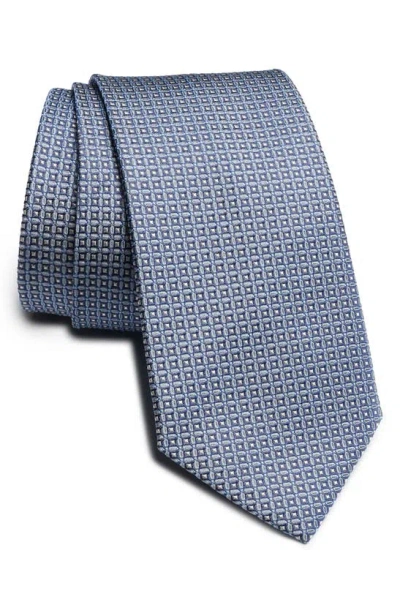 Jack Victor Lorraine Micropattern Silk Tie In Grey