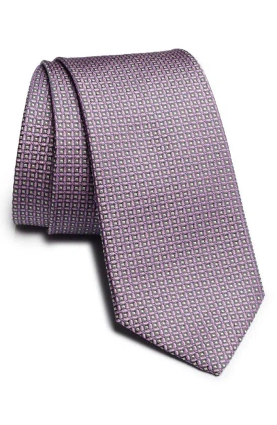 Jack Victor Lorraine Micropattern Silk Tie In Pink