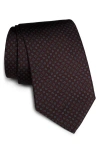 Jack Victor Mackay Floral Print Silk Tie In Maroon
