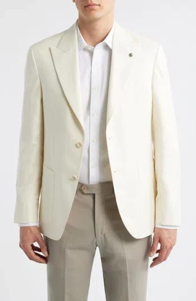 JACK VICTOR JACK VICTOR MARCO PEAK LAPEL WOOL & SILK BLEND HERRINGBONE SPORT COAT