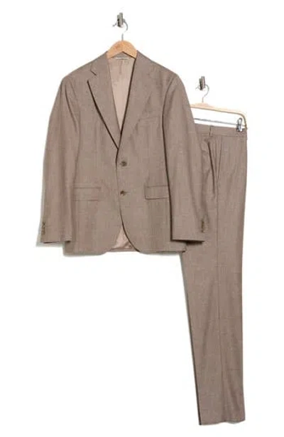Jack Victor Mason Slub Wool Suit In Brown