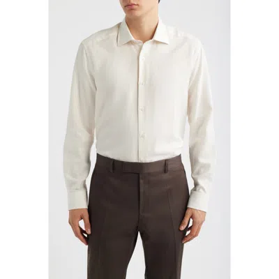 Jack Victor Maxwell Cotton & Linen Button-up Shirt In White