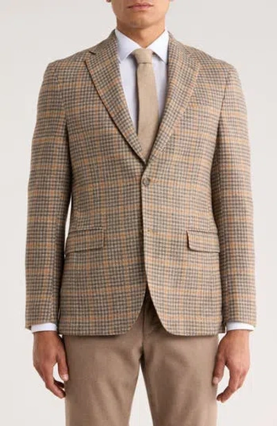 Jack Victor Mcallen Plaid Wool Blend Sport Coat In Brown
