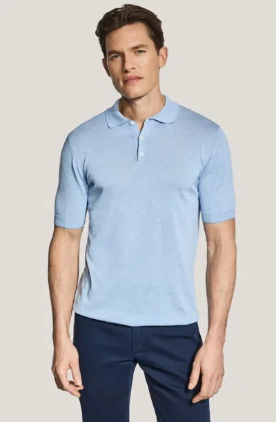 Jack Victor Men's Tupper Short Sleeve Polo Top In Light Blue