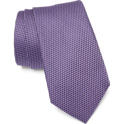 Jack Victor Micro Houndstooth Silk Tie In Lilac