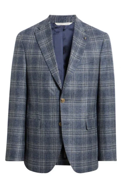 Jack Victor Midland Blue Windowpane Wool Sport Coat