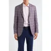 Jack Victor Midland Contemporary Fit Mauve Plaid Super 130s Wool Sport Coar In Blue