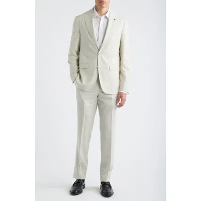 Jack Victor Midland Contemporary Fit Off White Windowpane Check Super 130s Wool Suit In Neutral