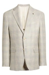 Jack Victor Midland Deco Plaid Wool & Silk Blend Sport Coat In Light Grey