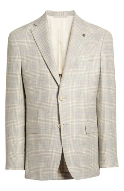 Jack Victor Midland Deco Plaid Wool & Silk Blend Sport Coat In Light Grey