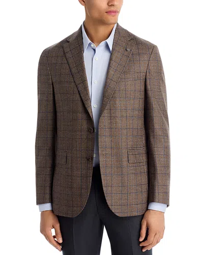 Jack Victor Midland Regular Fit Brushed Plaid Jacket In Brown